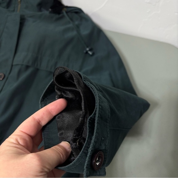 Westbound Women's Large Green Coat Lined Hooded Zip Button Winter FLAW - Picture 5 of 12